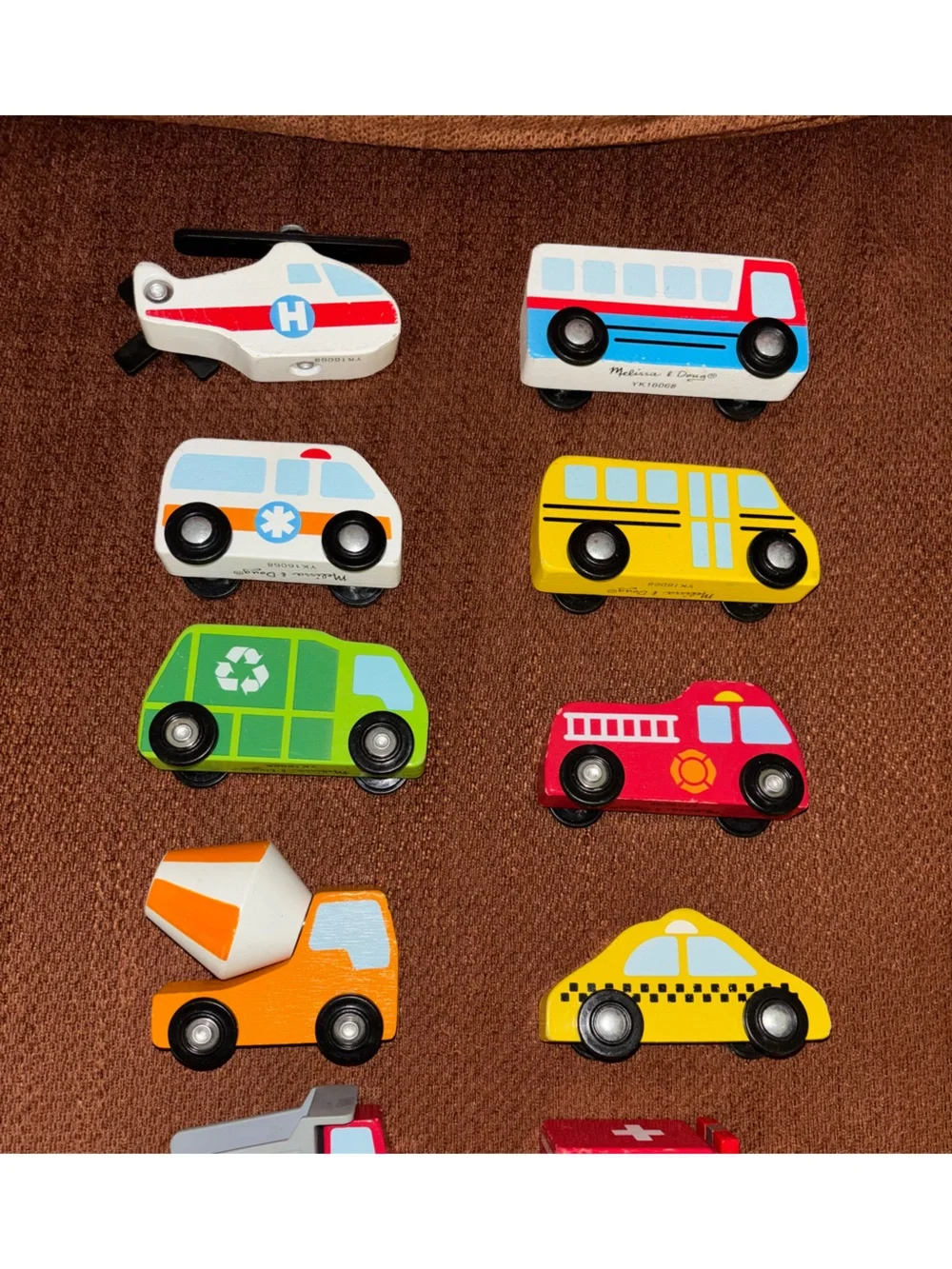 Melissa & Doug Bright Wooden Vehicle Toy Set - Multicolor (10)